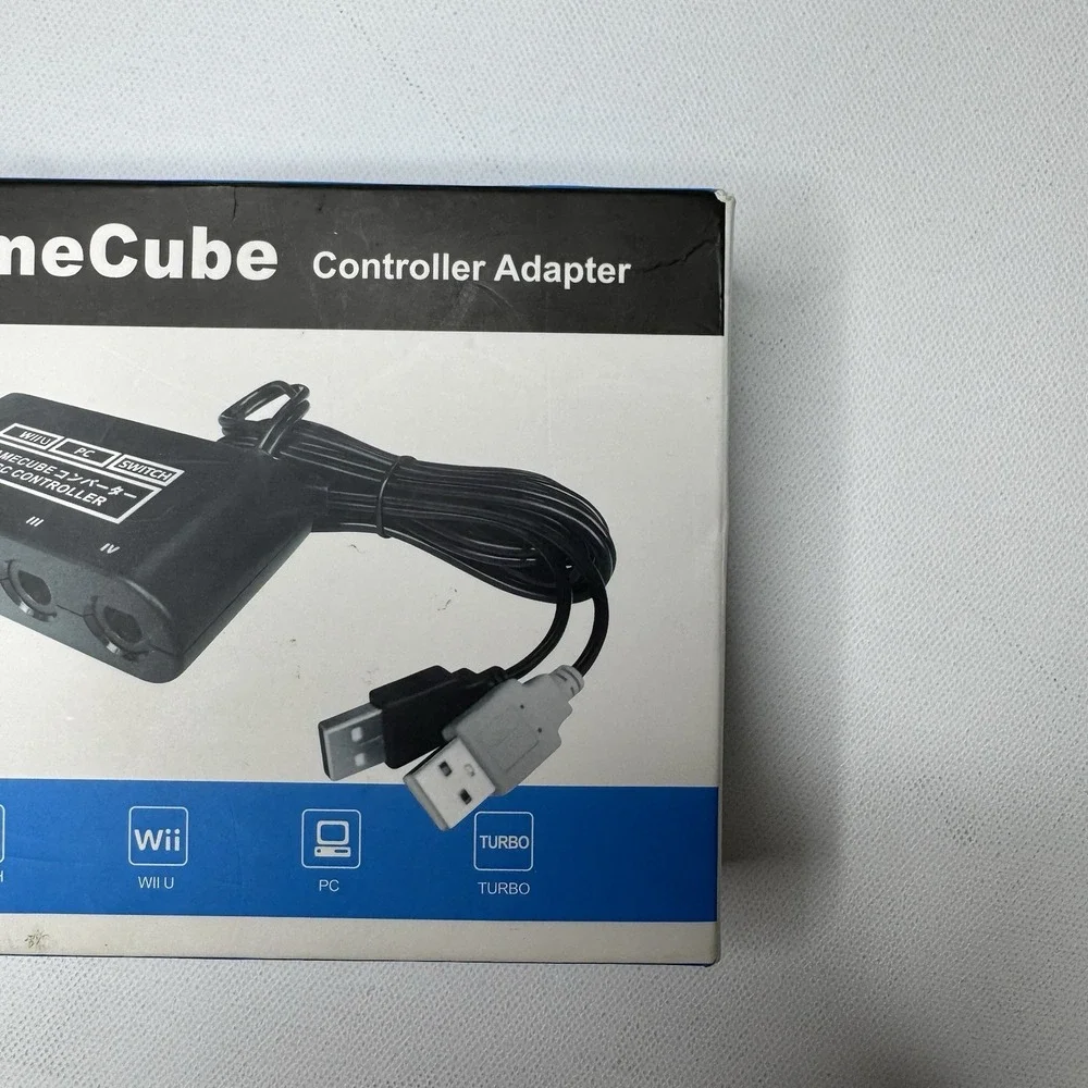 New GameCube Controller Adapter 4 Port For Nintendo Switch Wii U & PC USB TURBO